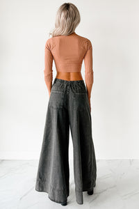 Norris Ultra Wide Leg Mustard Seed Jeans (Charcoal) - NanaMacs