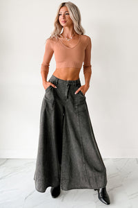 Norris Ultra Wide Leg Mustard Seed Jeans (Charcoal) - NanaMacs