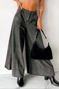 Norris Ultra Wide Leg Mustard Seed Jeans (Charcoal) - NanaMacs