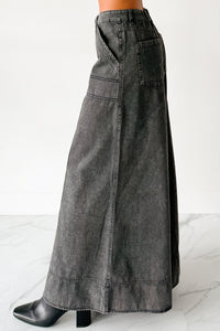 Norris Ultra Wide Leg Mustard Seed Jeans (Charcoal) - NanaMacs