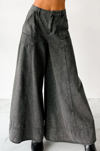 Norris Ultra Wide Leg Mustard Seed Jeans (Charcoal) - NanaMacs