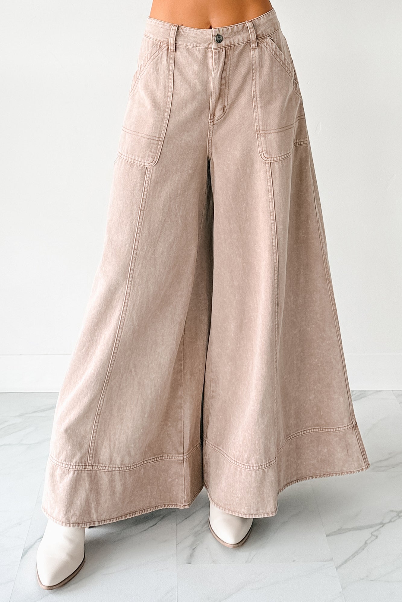 Norris Ultra Wide Leg Mustard Seed Jeans (Mocha Mousse) - NanaMacs
