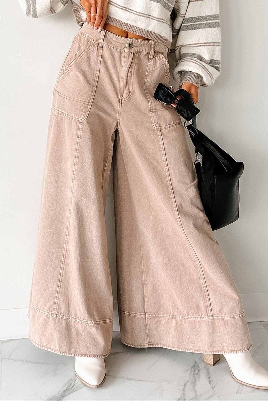 Norris Ultra Wide Leg Mustard Seed Jeans (Mocha Mousse) · NanaMacs