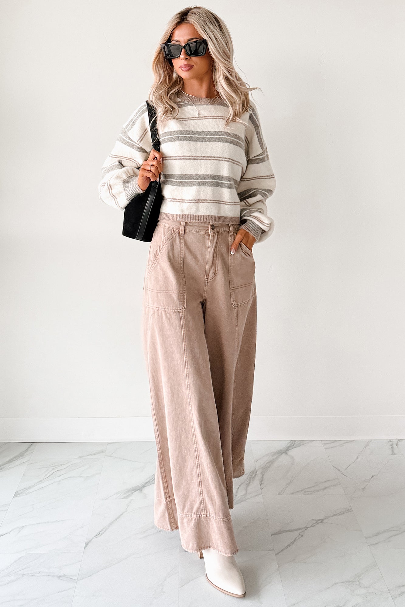 Norris Ultra Wide Leg Mustard Seed Jeans (Mocha Mousse) - NanaMacs