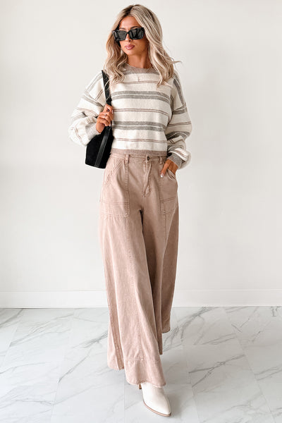 Take Control Striped Dolman Sleeve Sweater (Cream) - NanaMacs