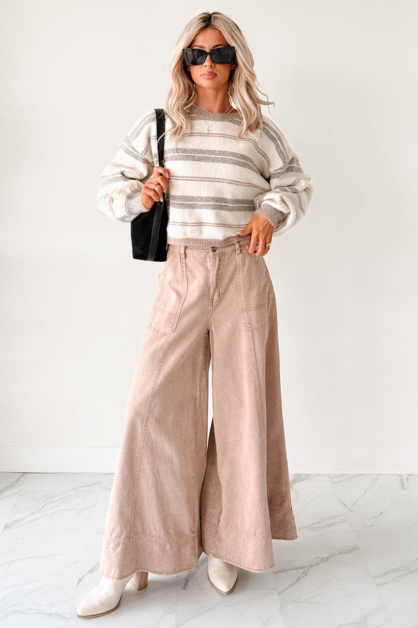 Norris Ultra Wide Leg Mustard Seed Jeans (Mocha Mousse) - NanaMacs