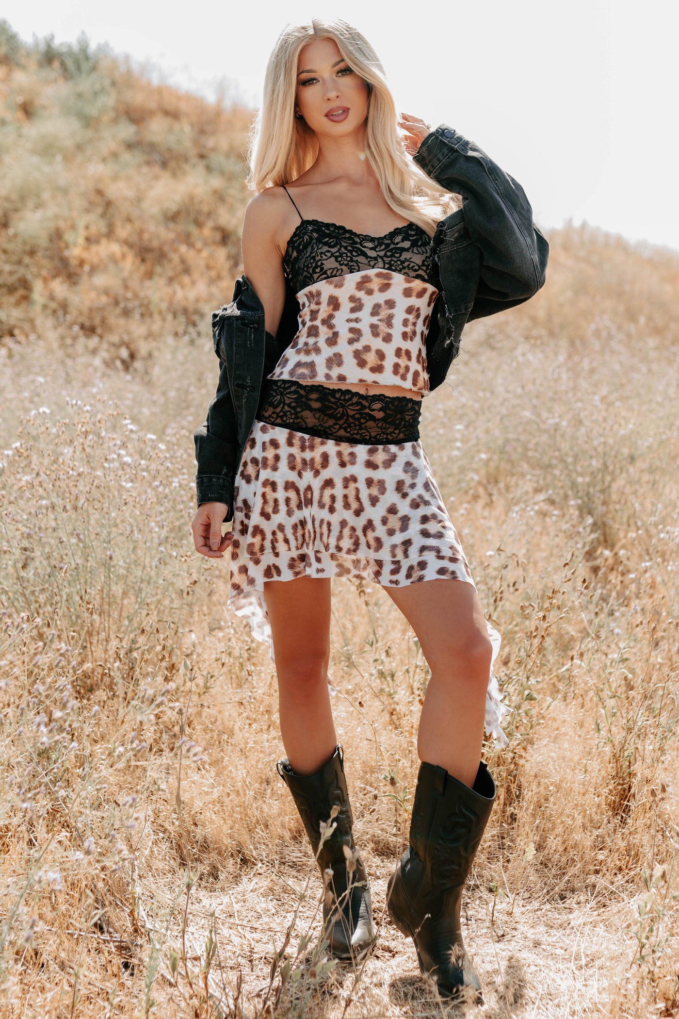 On The Wild Side Tank Top And Mini Skirt Set (Leopard) - NanaMacs