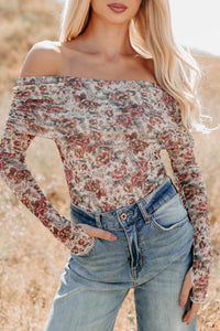 Daisy Fresh Off The Shoulder Floral Bodysuit (Cream) - NanaMacs