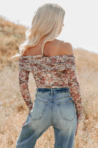 Daisy Fresh Off The Shoulder Floral Bodysuit (Cream) - NanaMacs