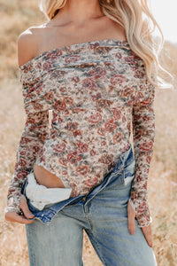 Daisy Fresh Off The Shoulder Floral Bodysuit (Cream) - NanaMacs