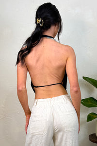 It Girl Energy Backless Halter Top (Black) - NanaMacs