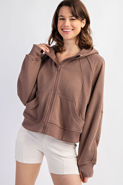 Derek Zip-Up Hoodie (Smoky Brown) - NanaMacs