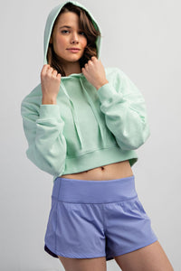 Dale Crop Hoodie (Mint) - NanaMacs