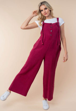 PREORDER Tully Knotted Strap Jumpsuit (Plum) - NanaMacs