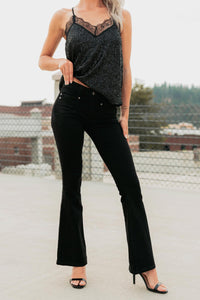 Aracy Almost Famous Low Rise Flare Jeans (Black) - NanaMacs