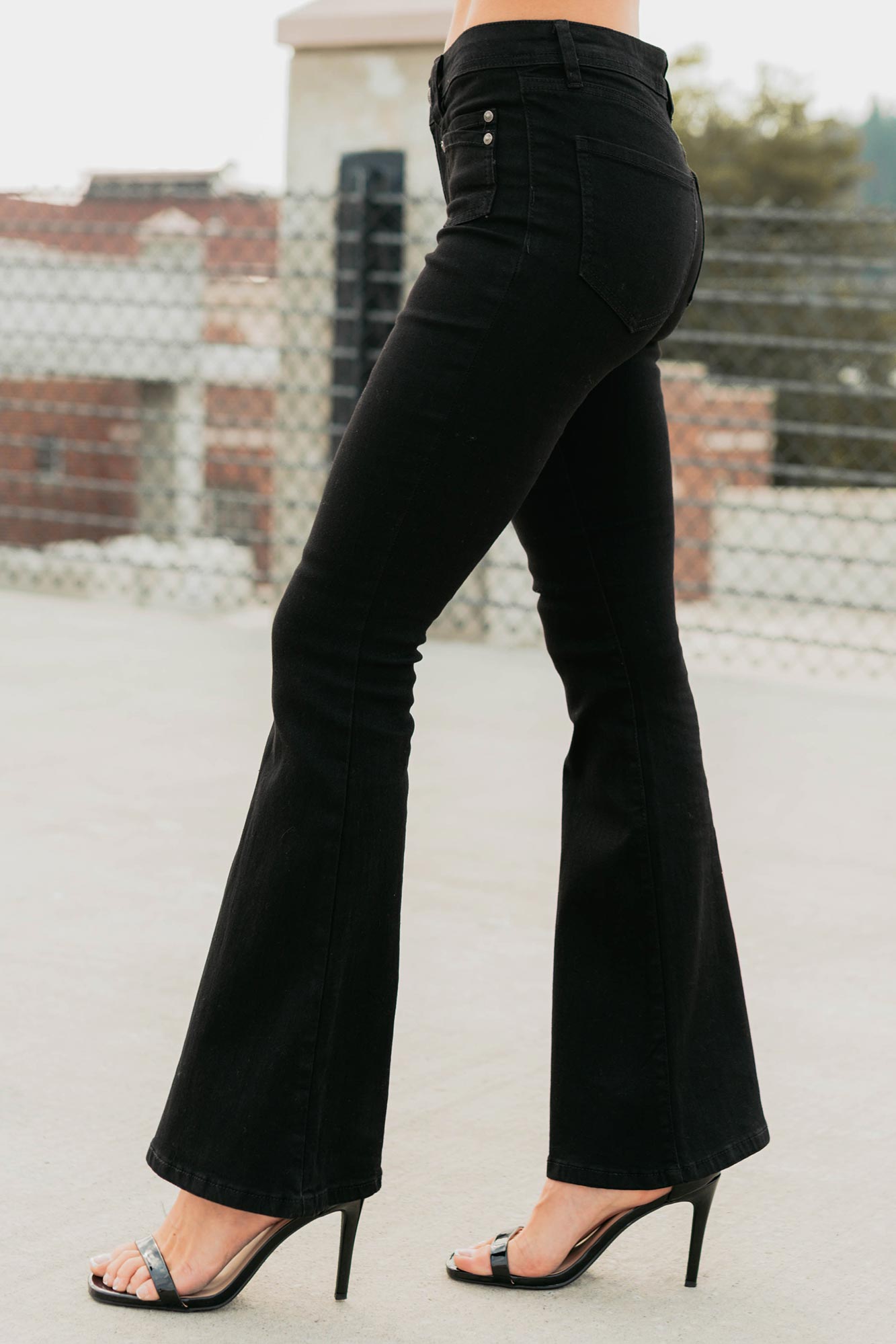 Aracy Almost Famous Low Rise Flare Jeans (Black) · NanaMacs