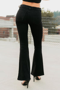 Aracy Almost Famous Low Rise Flare Jeans (Black) - NanaMacs