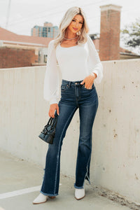 Inspired Moments Mesh Sleeve Top (Ivory) - NanaMacs