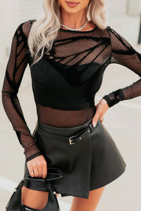 Getting Butterflies Butterfly Mesh Bodysuit (Black) - NanaMacs