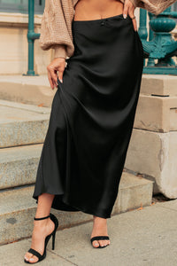 Chic Knows Best Textured Maxi Skirt (Black) - NanaMacs