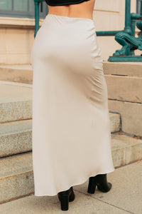 Chic Knows Best Textured Maxi Skirt (Champagne) - NanaMacs