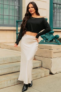 Chic Knows Best Textured Maxi Skirt (Champagne) - NanaMacs
