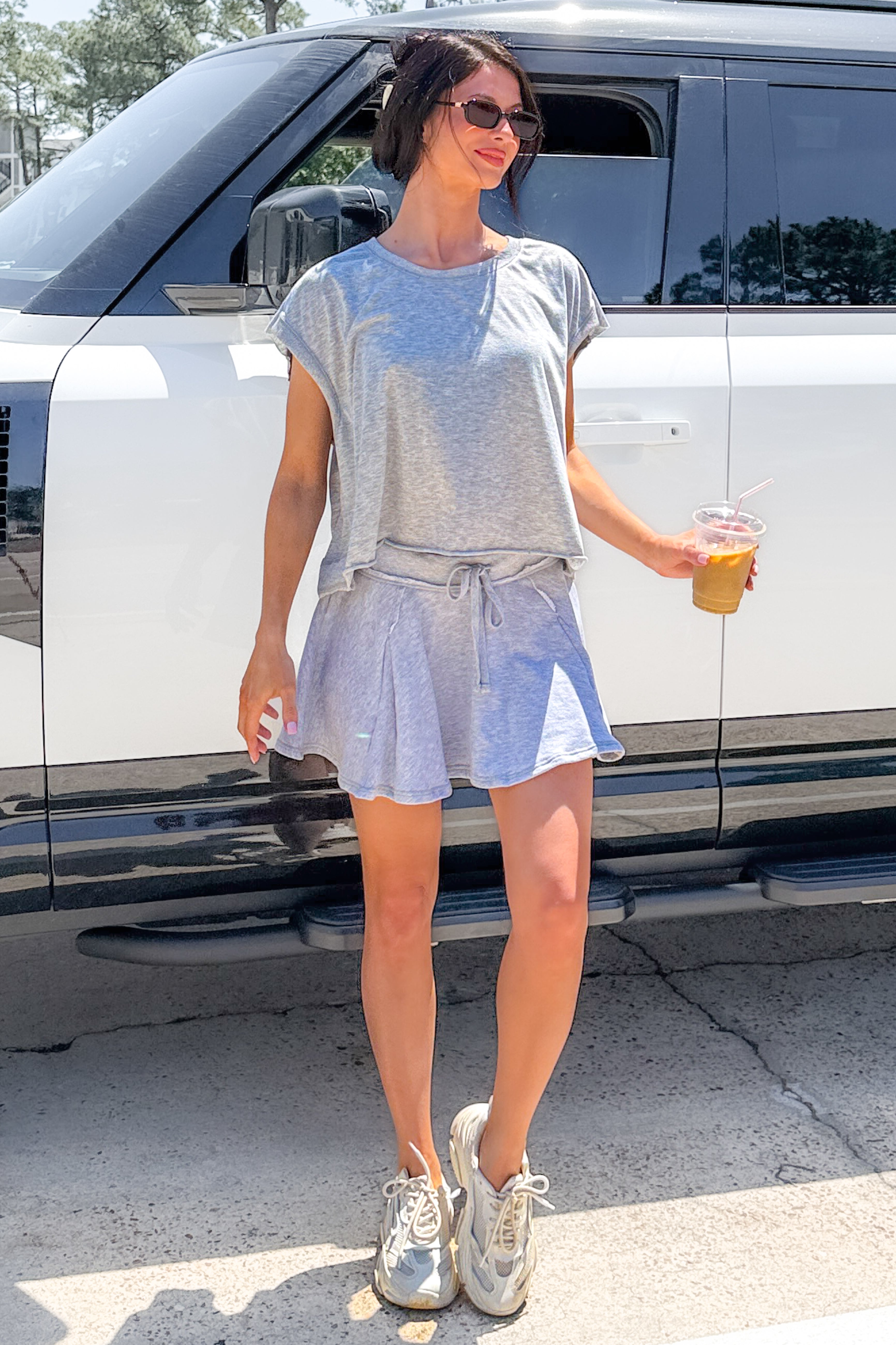 Love On Loop Boxy Cut-Out Back Top (Heather Grey) - NanaMacs