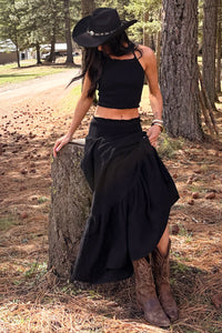 Made For Sunshine Halter Top And Maxi Skirt Set (Black) - NanaMacs
