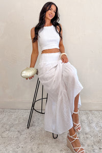 Made For Sunshine Halter Top And Maxi Skirt Set (White) - NanaMacs