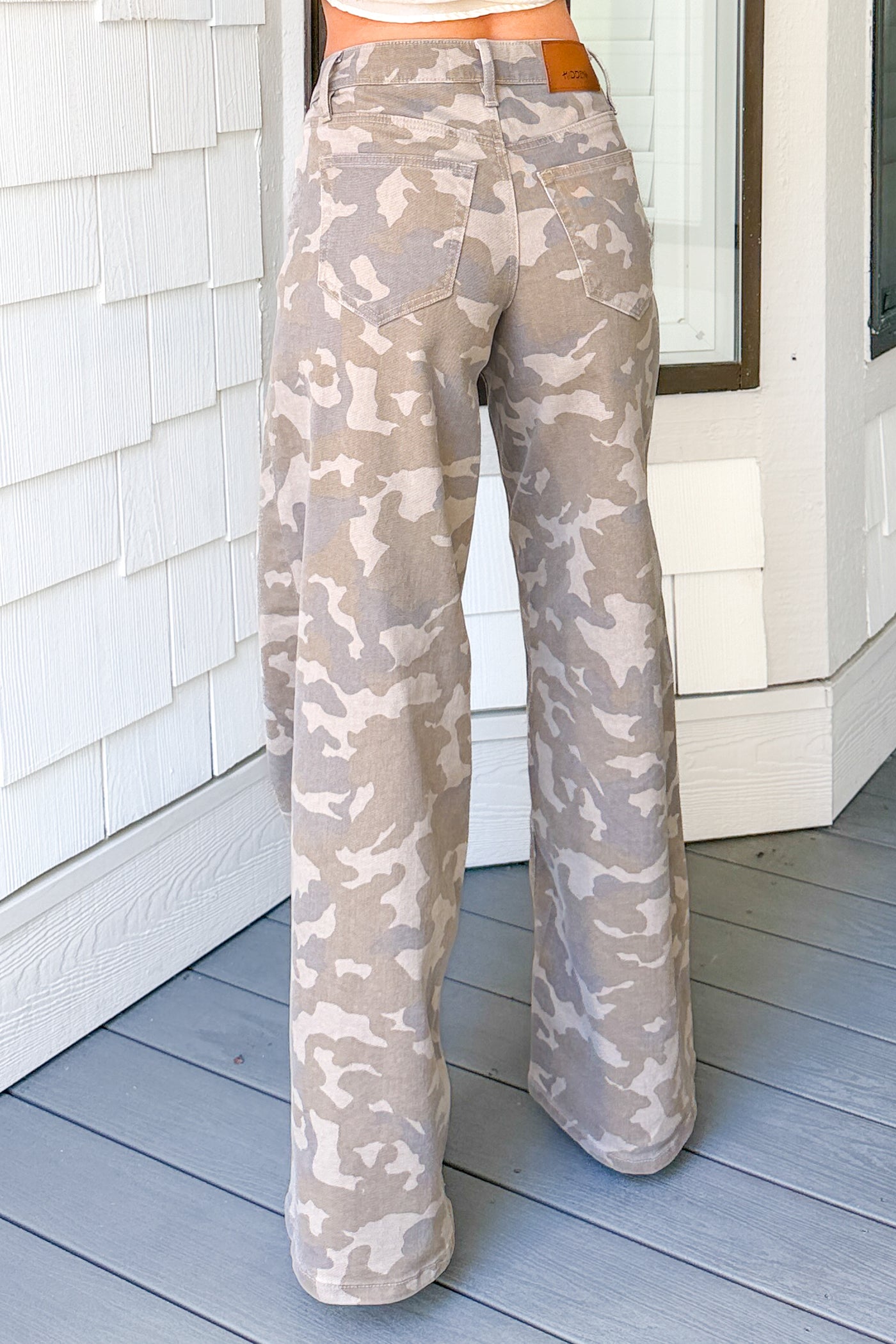 Mitchell Wide Leg Hidden Premium Jeans (Tan Camo) - NanaMacs