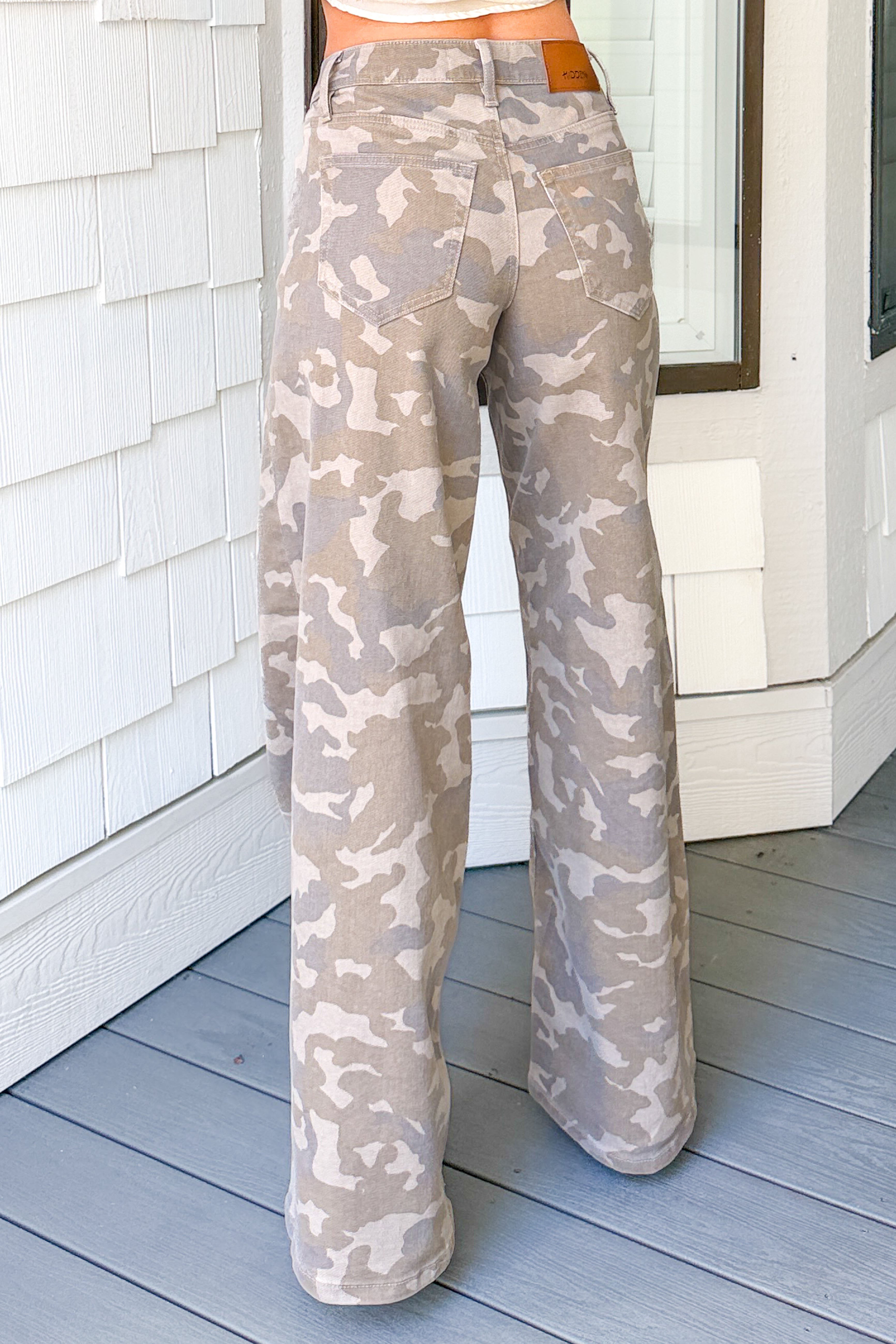 Mitchell Wide Leg Hidden Premium Jeans (Tan Camo) - NanaMacs
