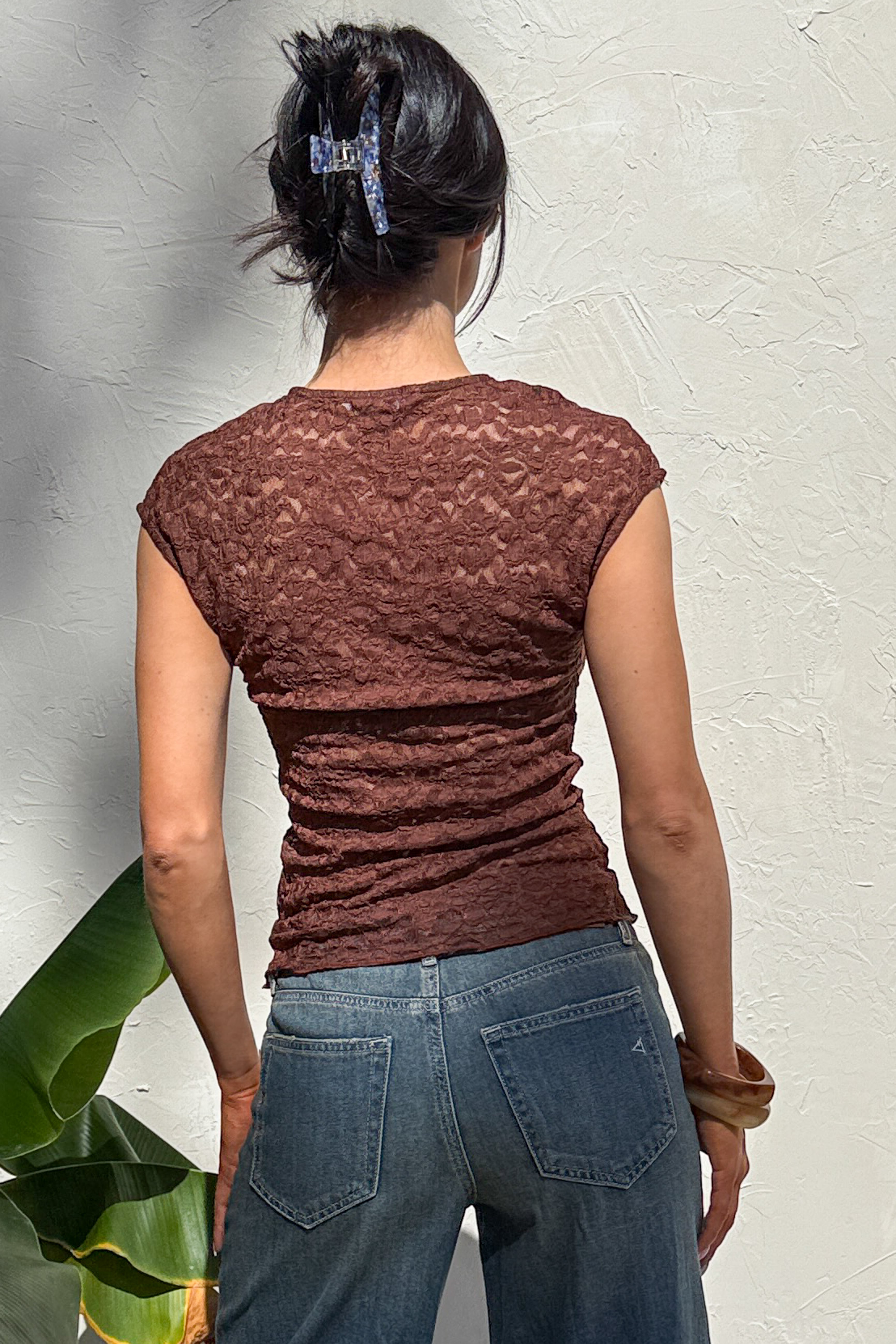 Muse At Midnight Floral Lace Top (Brown)