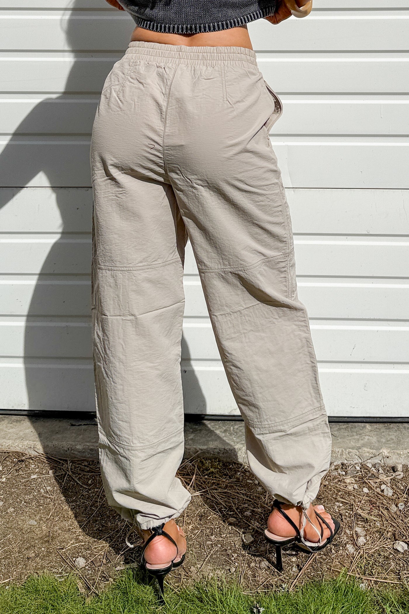 No Plot Needed Parachute Jogger Pants (Coconut Milk) - NanaMacs