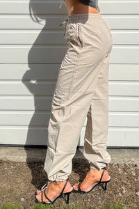 No Plot Needed Parachute Jogger Pants (Coconut Milk) - NanaMacs