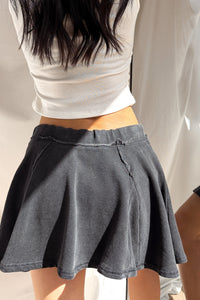 Off Duty Icon Acid Wash Knit Skort (Black) - NanaMacs
