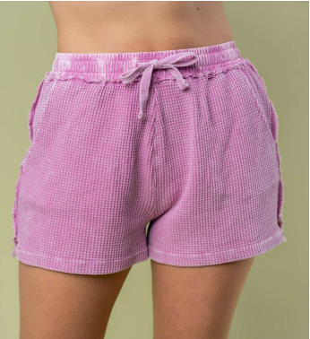 PREORDER Chad Waffle Knit Lounge Shorts (Dusty Pink) - NanaMacs