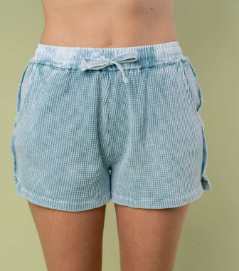 PREORDER Chad Waffle Knit Lounge Shorts (Ice Blue) - NanaMacs