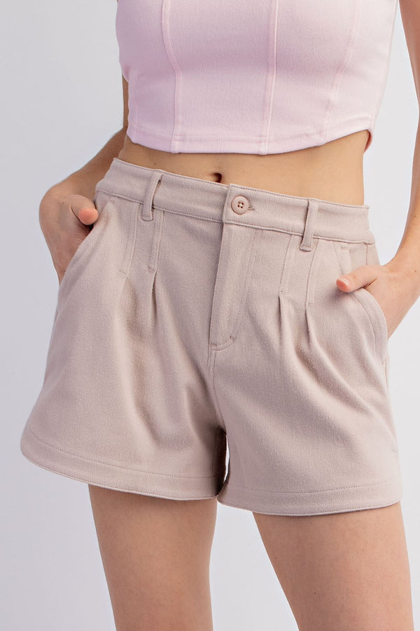 Hugh Cotton Twill Shorts (Dusty Taupe) - NanaMacs