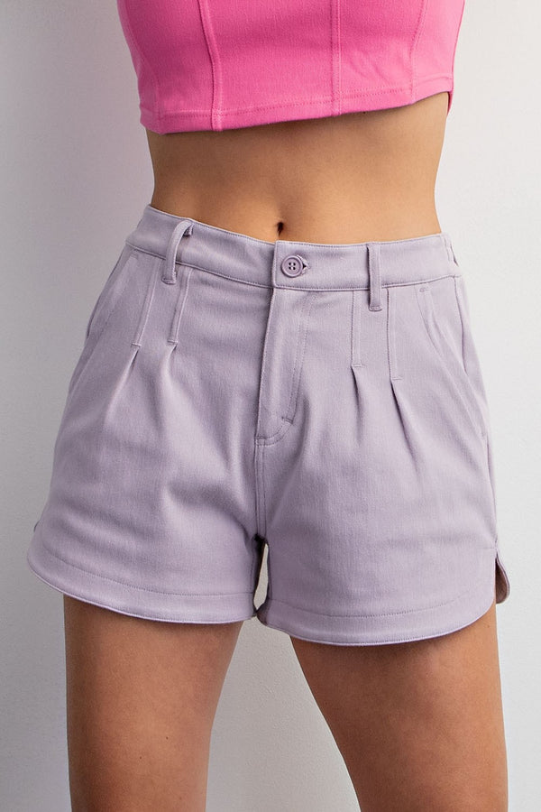 PREORDER Hugh Cotton Twill Shorts (Lavender) - NanaMacs