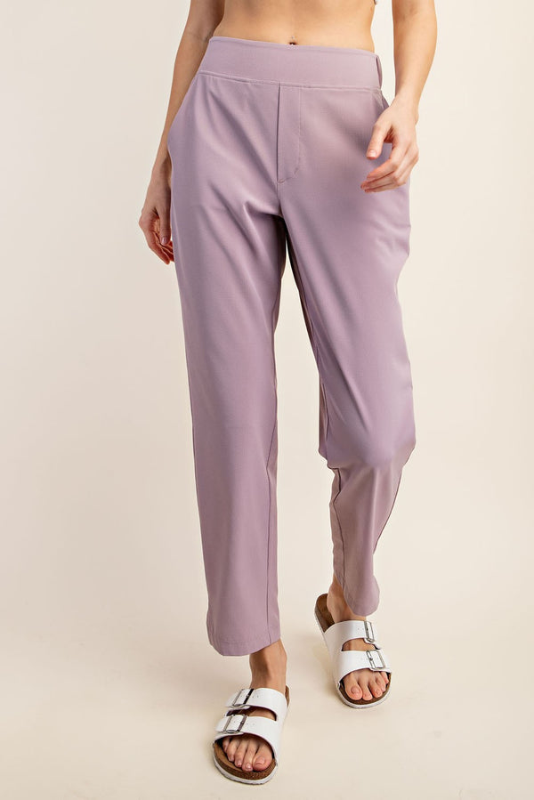 Kenneth Crinkle Woven Straight Leg Pant (Lavender) - NanaMacs