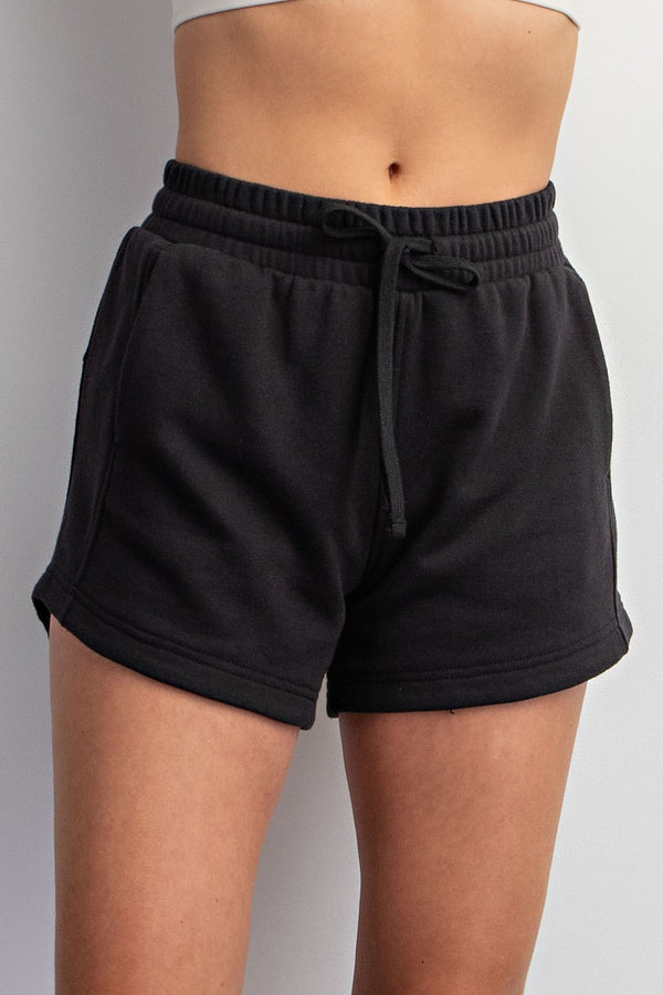 PREORDER Brant Drawstring Waist Shorts (Black) - NanaMacs