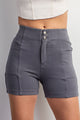 Henry Cotton Twill Fitted Shorts (Titanium) - NanaMacs