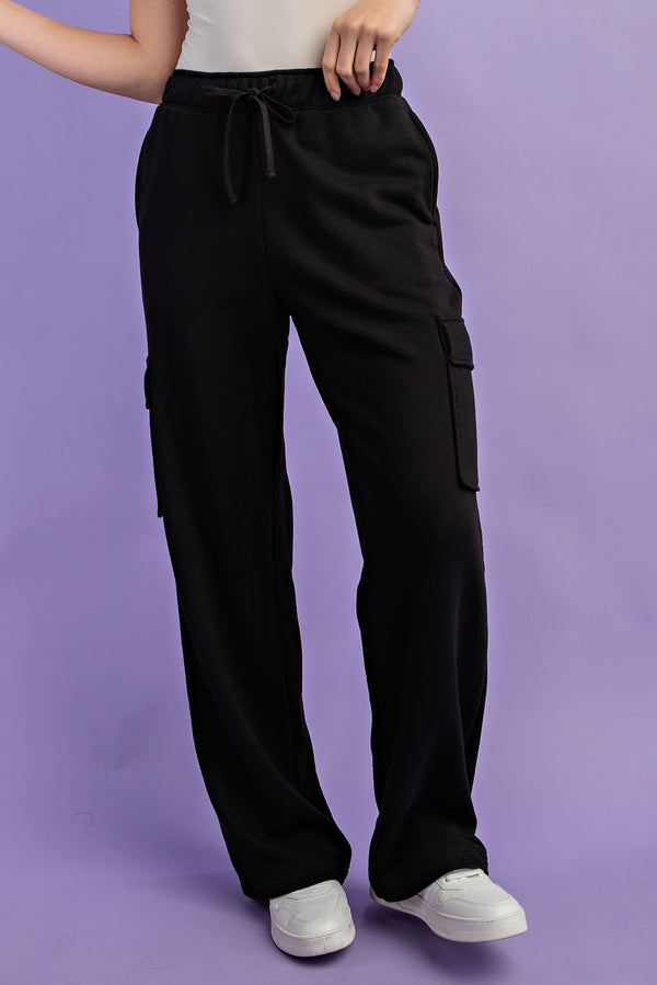 Dalton Cargo Sweatpants (Black) - NanaMacs