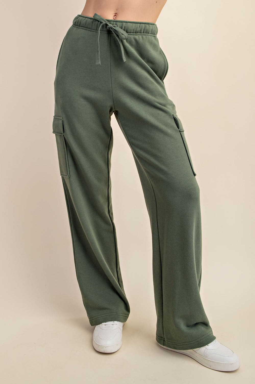 Dalton Cargo Sweatpants (Light Olive) - NanaMacs