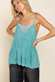 PREORDER Serena Oversized Lace Tank Top (Aqua) - NanaMacs