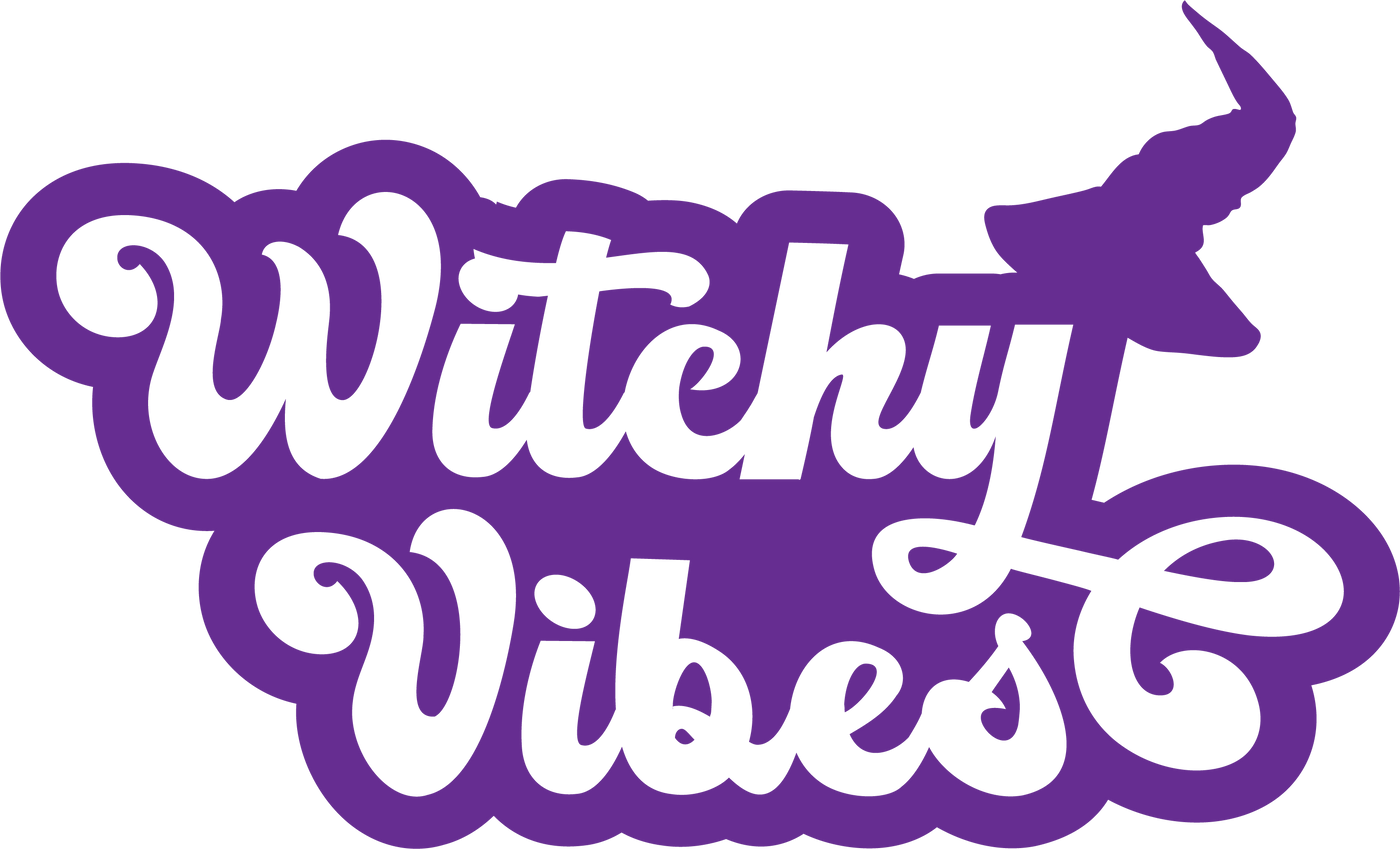 "Witchy Vibes" Glitter Graphic Crewneck (Orchid) - Print On Demand - NanaMacs