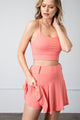 PREORDER Practicing My Swing Pleated Golf Skort (Coral Rose) - NanaMacs