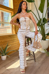 Shoreline Soft Seashell Bandeau And Pants Set (Taupe)