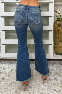 Tage KanCan Low Rise Distressed Flare Jeans (Dark) - NanaMacs