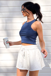 The Everyday Edit Acid Wash Ribbed Tank Top (Navy)